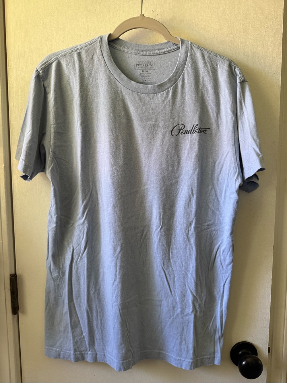 Pendleton Light Blue Short Sleeve Crew Tee with Script Logo
